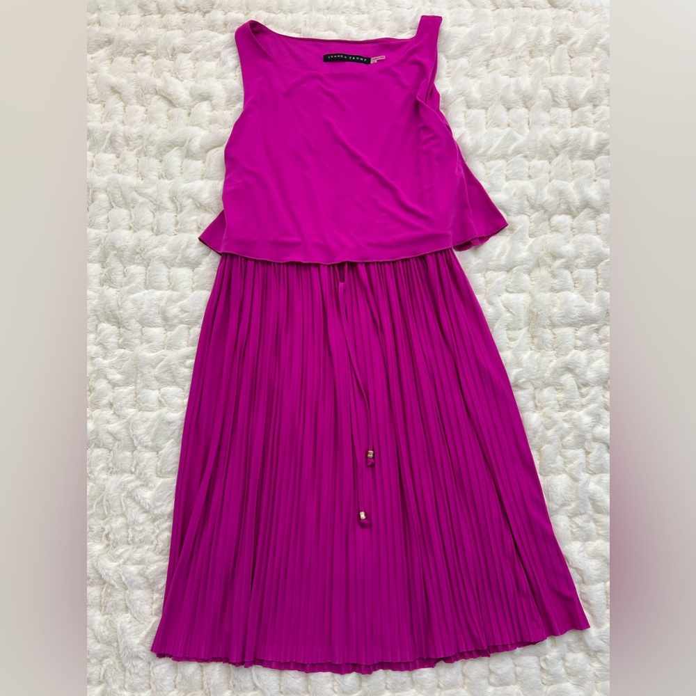 IVANKA TRUMP NEW Popover Drawstring Pleated Skirt Sleeveless Dress 10